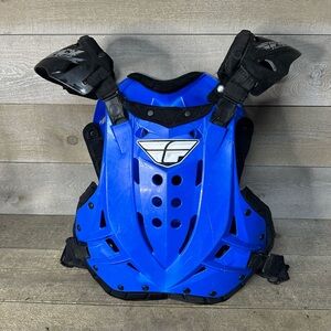 Fly Racing Stingray Roost Guard Blue Adult Size Large MX Motocross Chest Protect